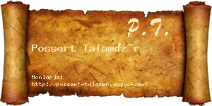 Possert Talamér névjegykártya